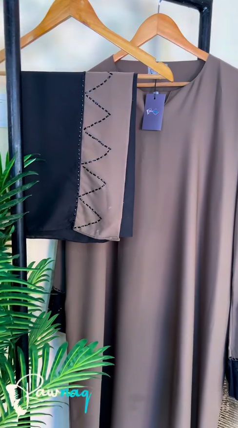 Tufi Abayya - Royal blue abaya with silver details